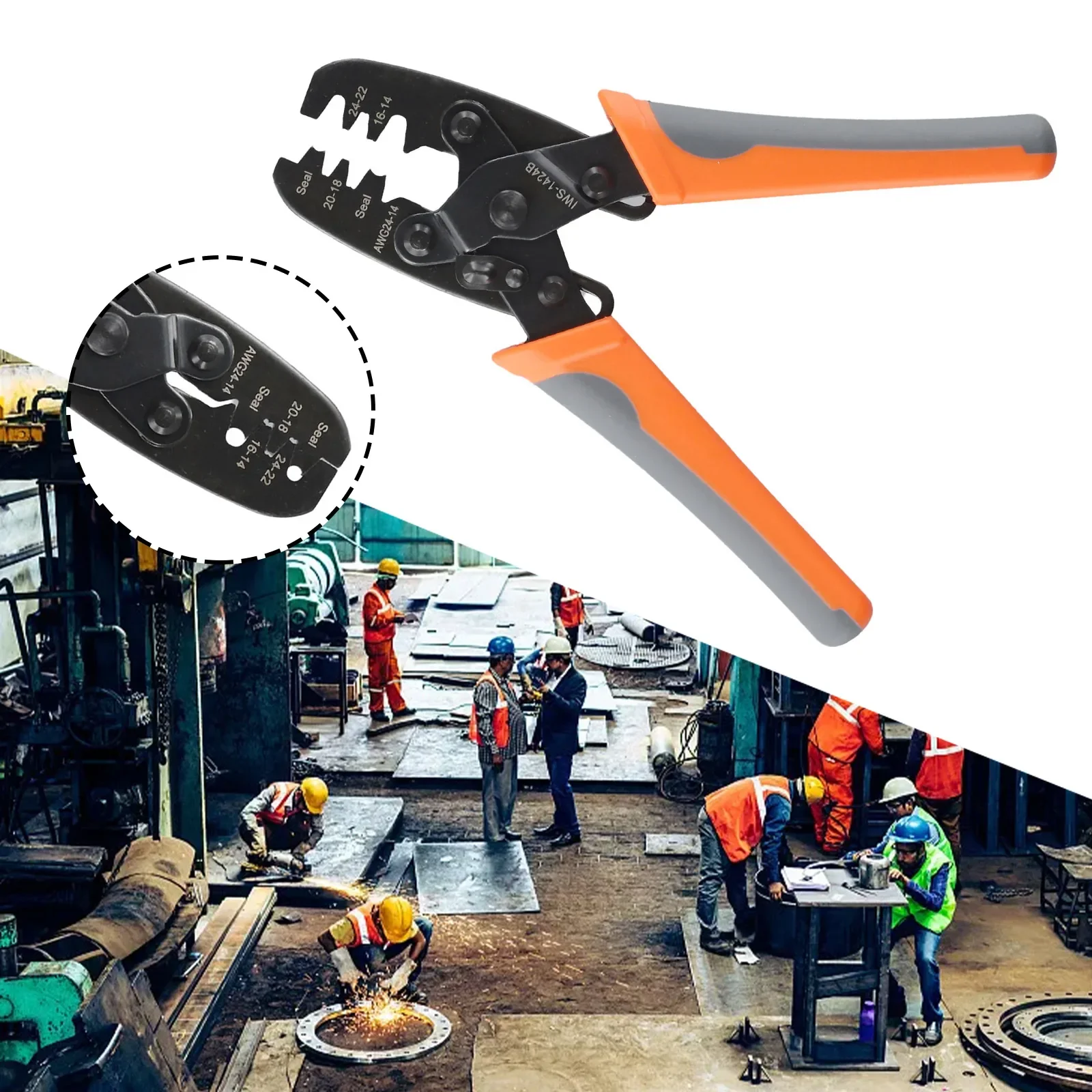 IWS 1424B أداة العقص المقاومة للماء ، موصلات مختومة ممتازة ، تصميم بيئة قاسية ، 20 أمبير ، عمر خدمة طويل