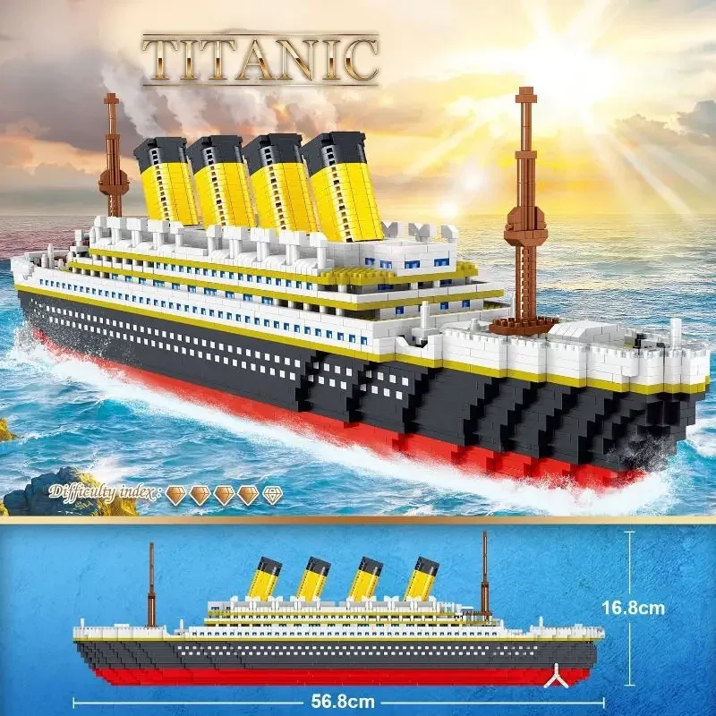 4000+Pcs Titanic Model Cruise Ship Building Blocks MOC Boat Bricks Collection DIY Construction Toys for Children Gift image 3