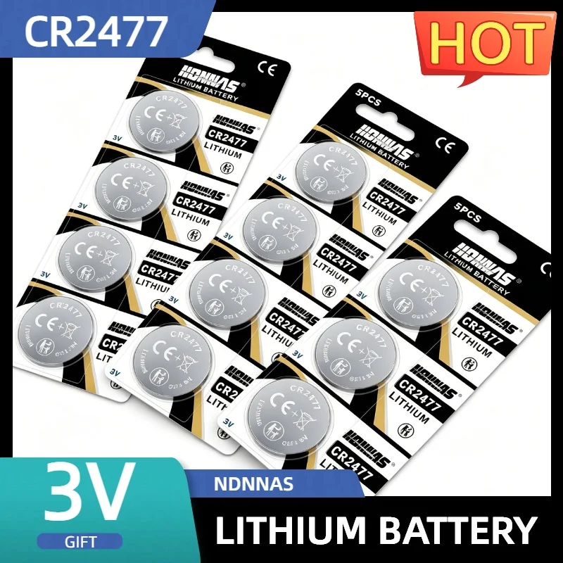 

5-15PCS CR2477 Button Battery 3V DL2477 ECR2477 KCR2477 Lithium Batteries for Electronic Watch Calculator