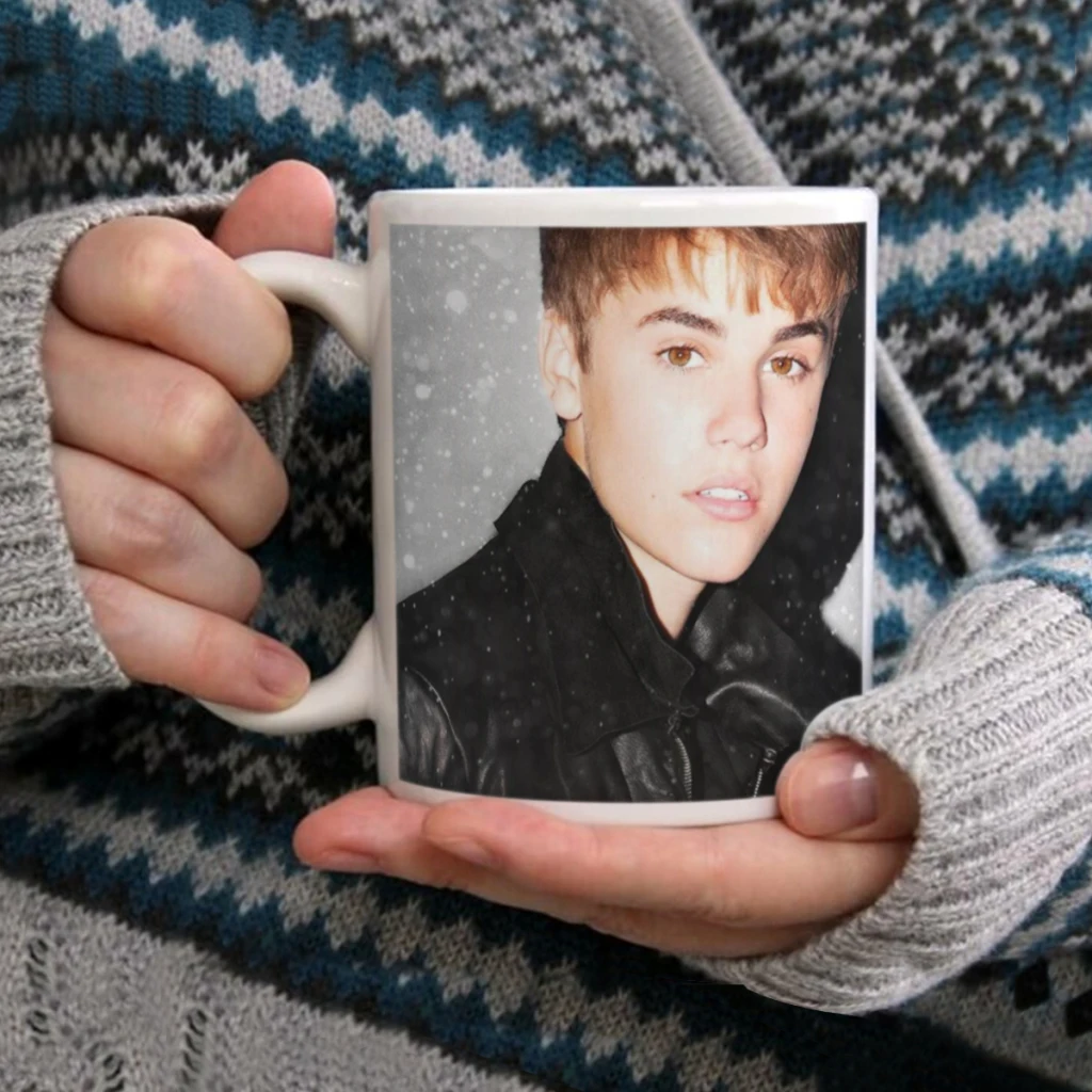 Custom-Justin-Bieber-11oz Afternoon Tea Mug Multifunctional Ceramic Coffee Mug Porcelain Coffee Cup Drinking Cup For Home Office