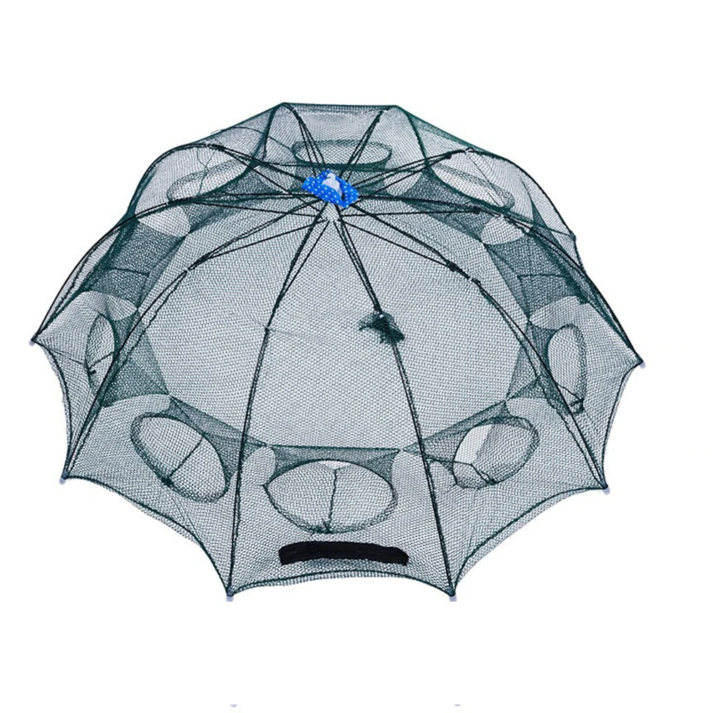 

Foldable Umbrella-Shape Fish Trap Outdoor Single Knot Cast Net Shrimp Carp Catcher Mesh Nets Fishing Gear