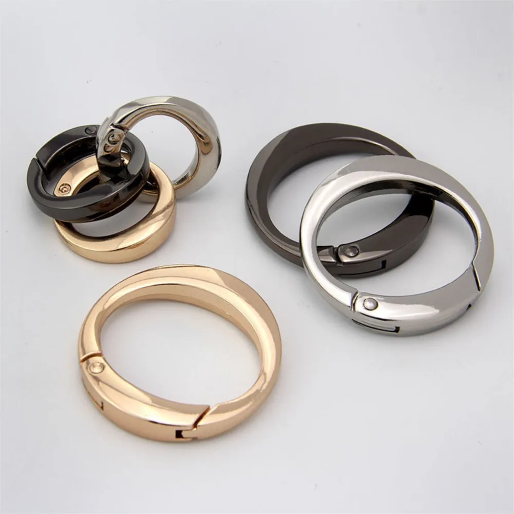 5PCs/Lot Metal O Ring Openable Round Spring Clasp Keychain For DIY Bag Clips Hook Dog Chain Buckle Jewelry Connector Accessories