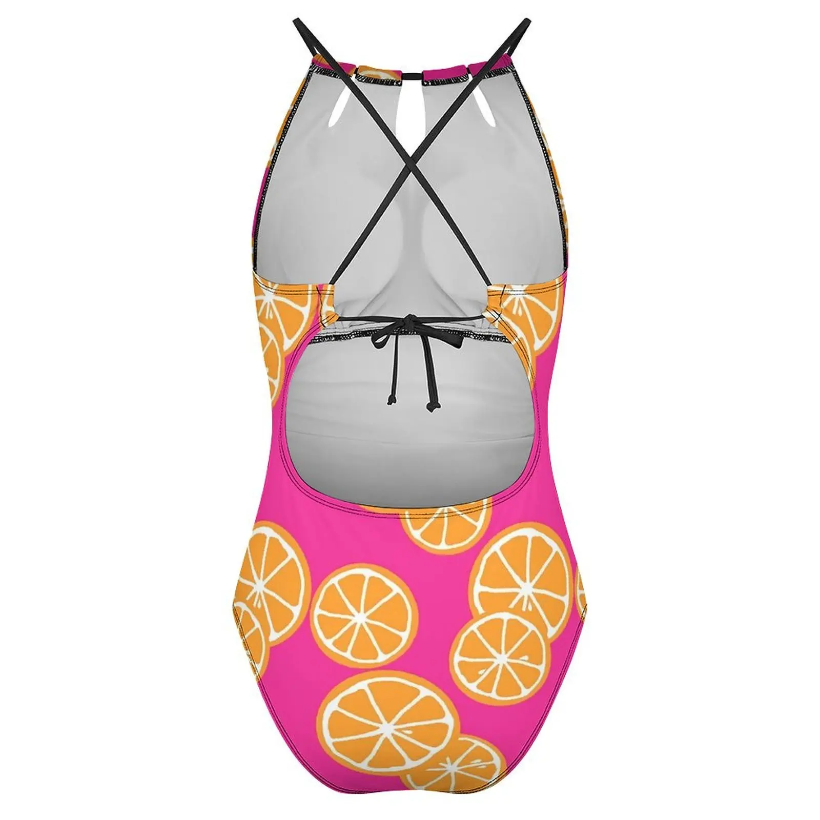 Bañador de naranjas en rodajas, traje de baño de una pieza con estampado de frutas, Monokini clásico de realce, Sexy, para Fitness