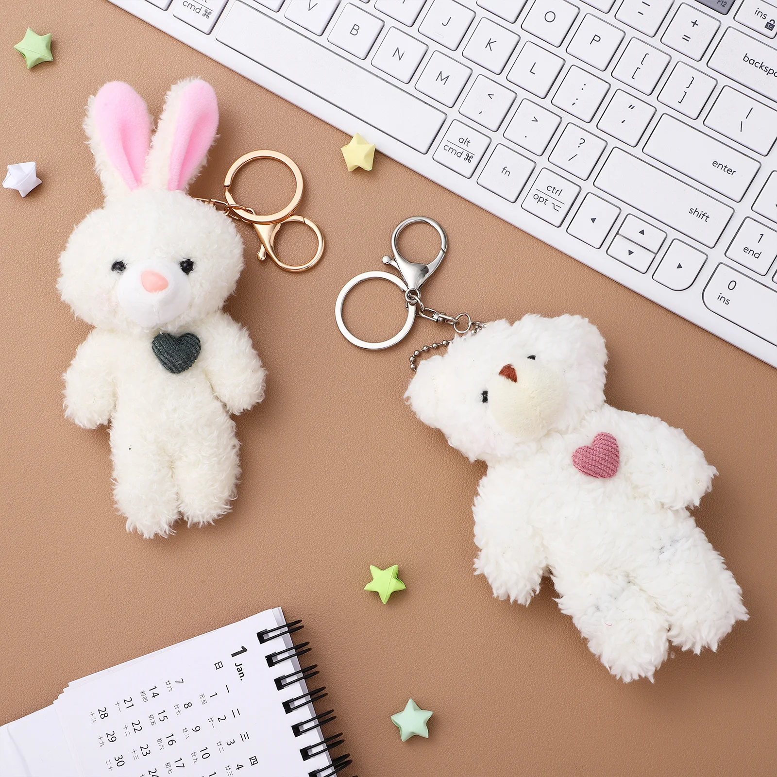 

2Pcs Adorable Bear Keychain Soft Touch Easy Clean Decoration Gift Key Chains Keychain Keychains Keychains for Women