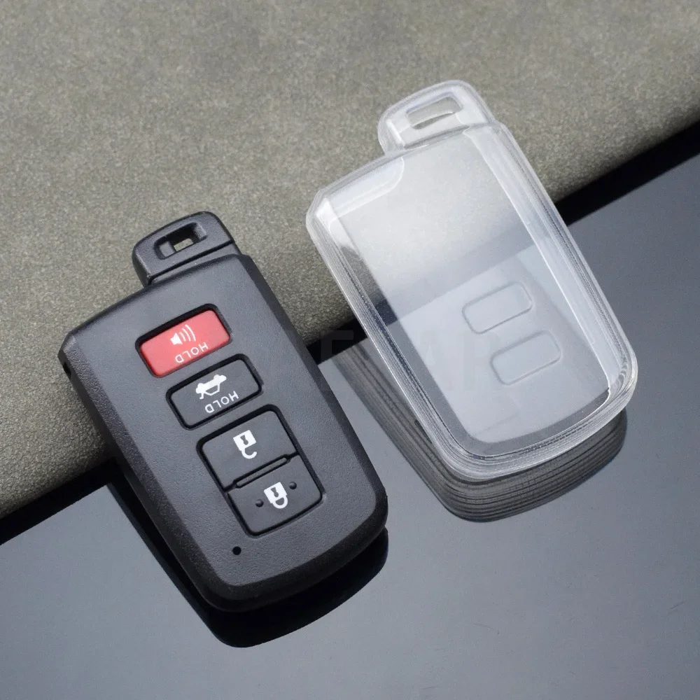 2/3/4 Buttons Soft TPU Car Smart Key Case Fob for Toyota Avalon Camry RAV4 2012-2015 Remote Car Key Cover Protector Keychain