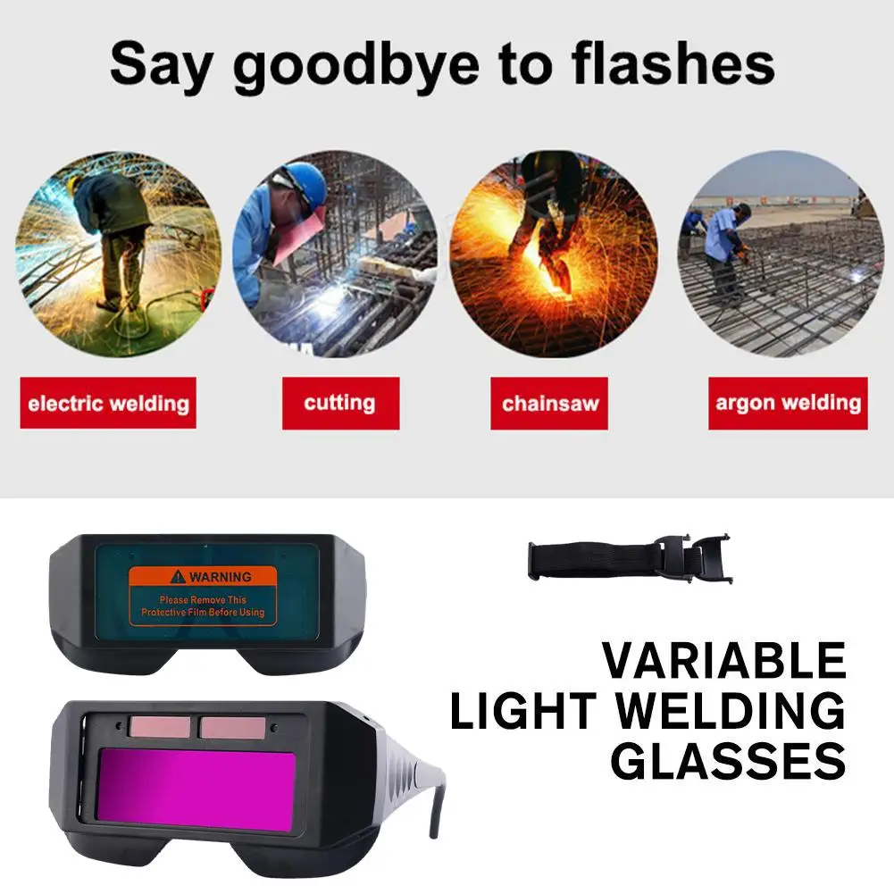 Welding Glasses Automatic Dimming Welding Goggles Anti Tools Welding Eye Machine Practical Arc Strong Protection Photoelect W9X7