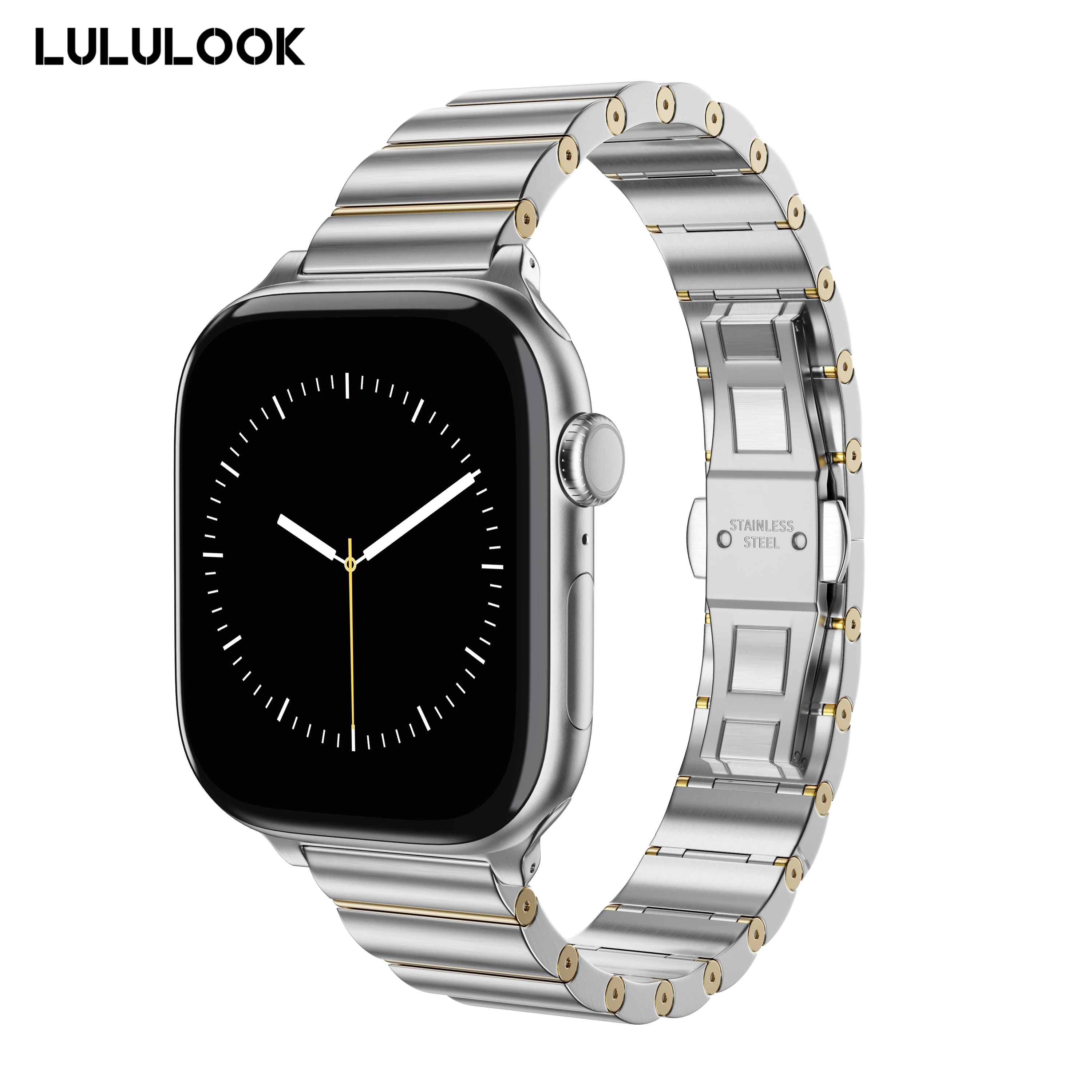 

LULULOOK Stainless Steel Fashion Band for Apple Watch Series 11/10-1,SE Band for Women,iWatch Replacement Strap Metal Watch Band