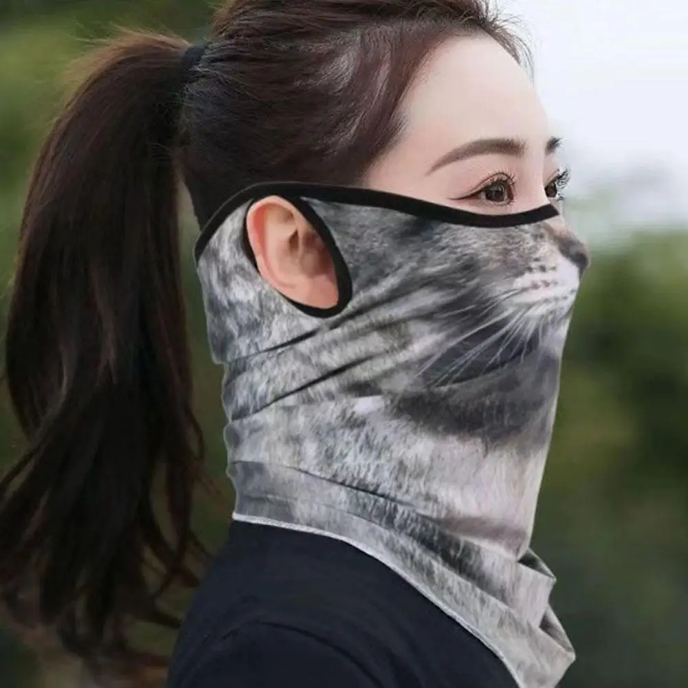 Reiten Sonnenschutz Maske Reiten Sonnenmaske Sommer Sonne Gesicht Ohr Katze Maske Maske Schutz Sonne Radfahren Tier Wind Maske Maske E4G0 – Detail 4