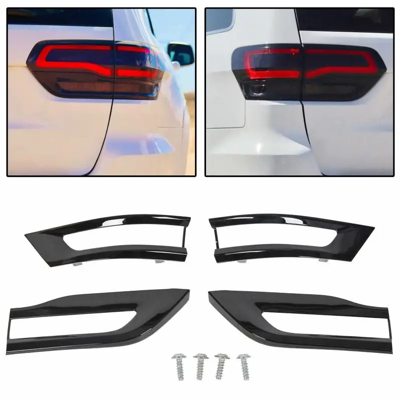 

1 Set of Tail Light Decorative Strips for 2014-2021 Jeep Grand Cherokee Gloss Black Tail Light Lamp Cover Trim Bezel