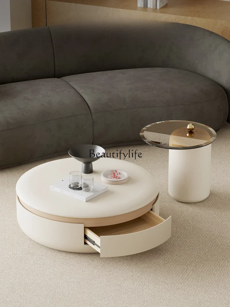 Cream Style Coffee Table round Artistic Creative Paint French Small Apartment Nordic