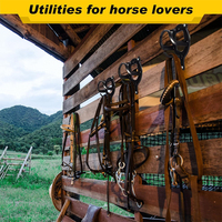 Horse Bridle Rack Metal Bridle Hooks with Tubes and Screw Horse Tack Storage Halter Hanger Bridle Holder for Horse Barn Supplies