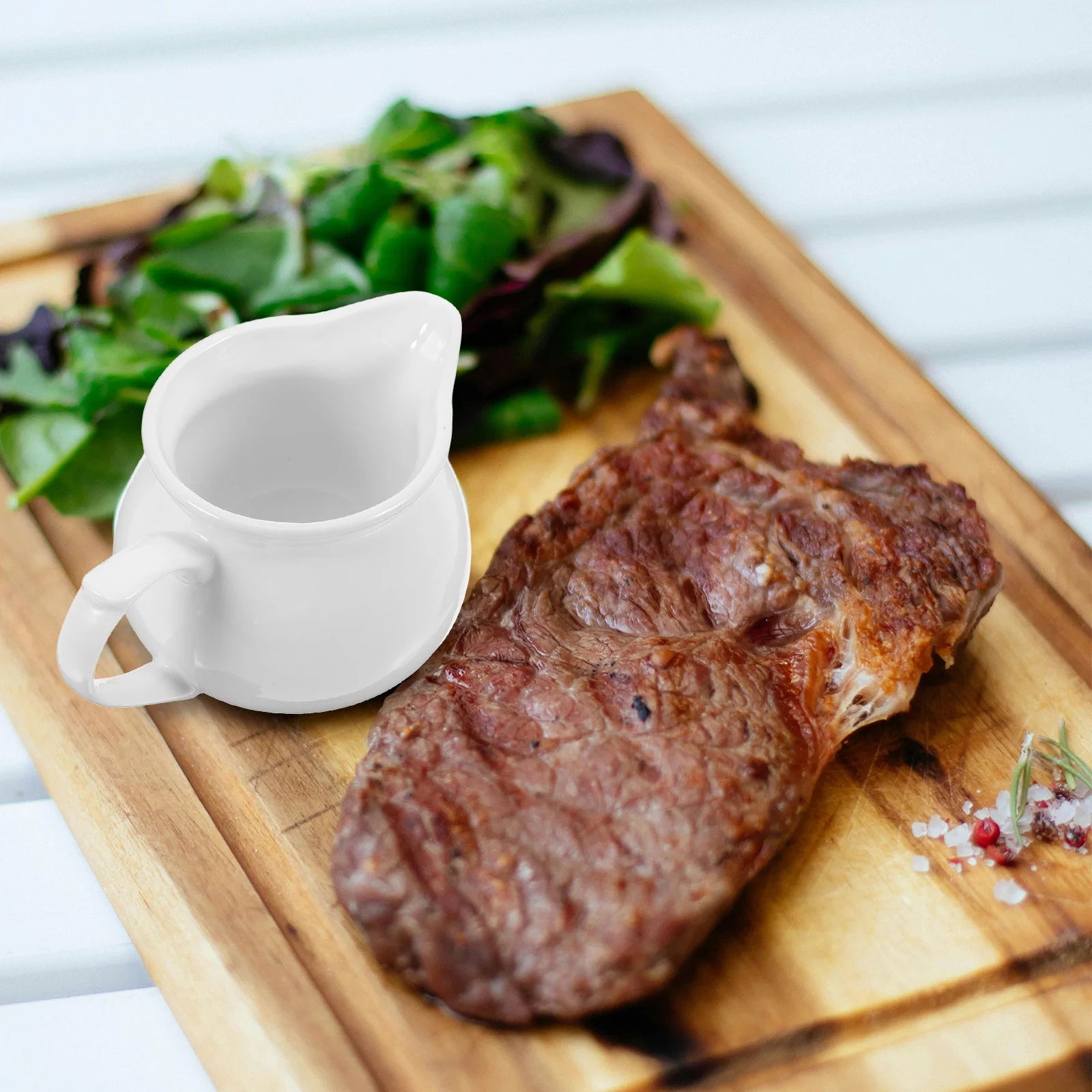 

Gravy Boat Ceramic Sauce Serving Dish Containers Mini Boats Cup with Saucer Stand Jug