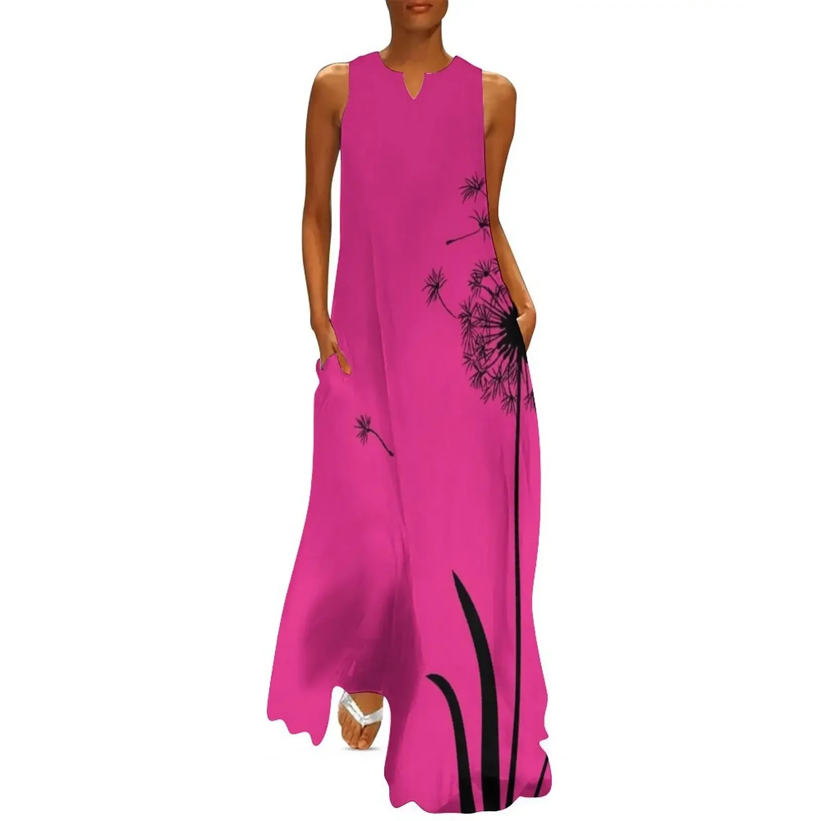 

Black Dandelion Long Dress women's clothing korea stylish summer dress for women 2025 ceremony dresses Dress