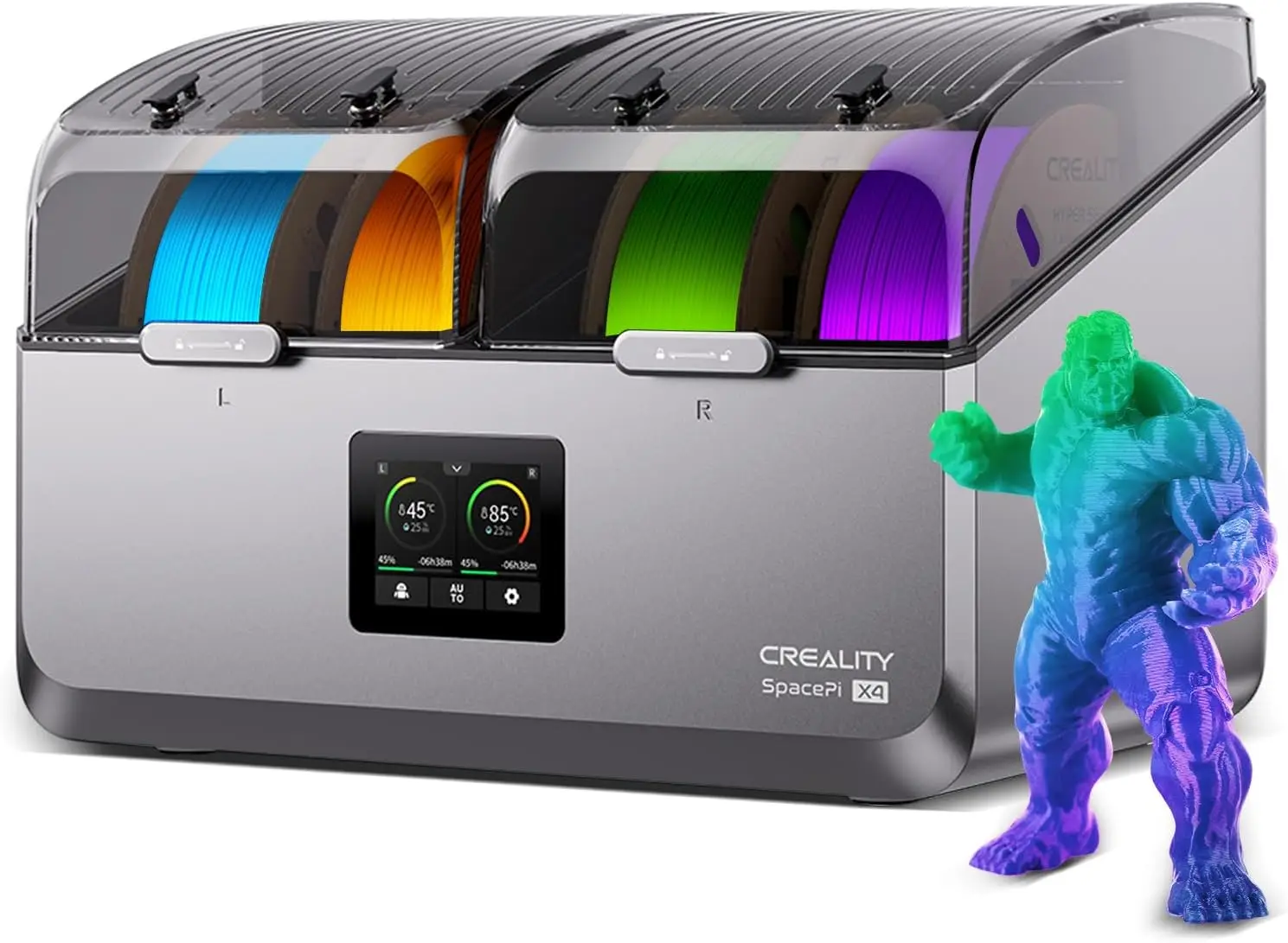 

4-Roll Filament Dryer 110W PTC Heater 360° Rapid Heating LCD Touch Screen One-Key Operation PLA PETG ABS TPU Nylon