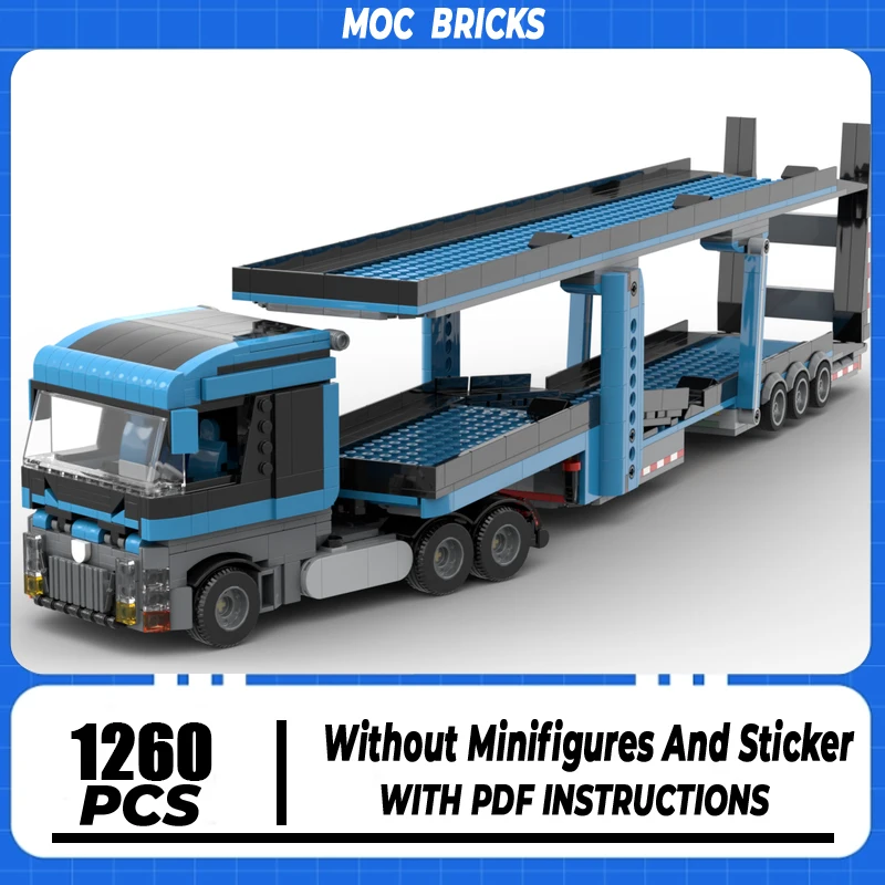 Mobil Balap Champion Speed Cars Moc Building Block Model Truk Pengangkut Mobil Teknologi Brick DIY Perakitan Konstruksi Mainan Hadiah Liburan