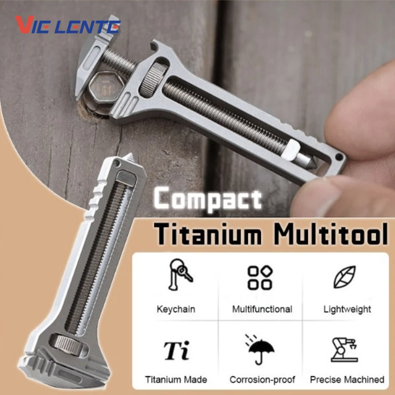 Mini Wrench Pocket Portable Multitool Tools for Outdoor Camping Compact Titanium Alloy Bottle Opener Outdoor Small Tools