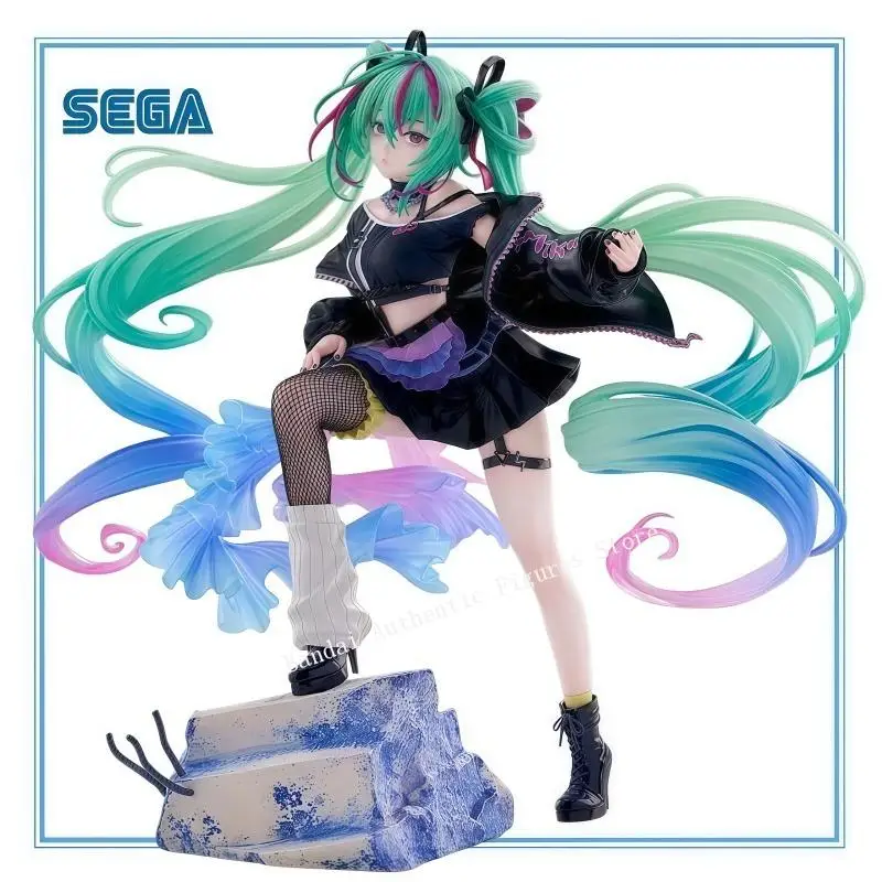 在庫ありオリジナルセガ初音ミクフィギュアズムパンク-pvc-23-センチメートルアニメキャラクターモデルコレクションデスクトップ装飾おもちゃギフト
