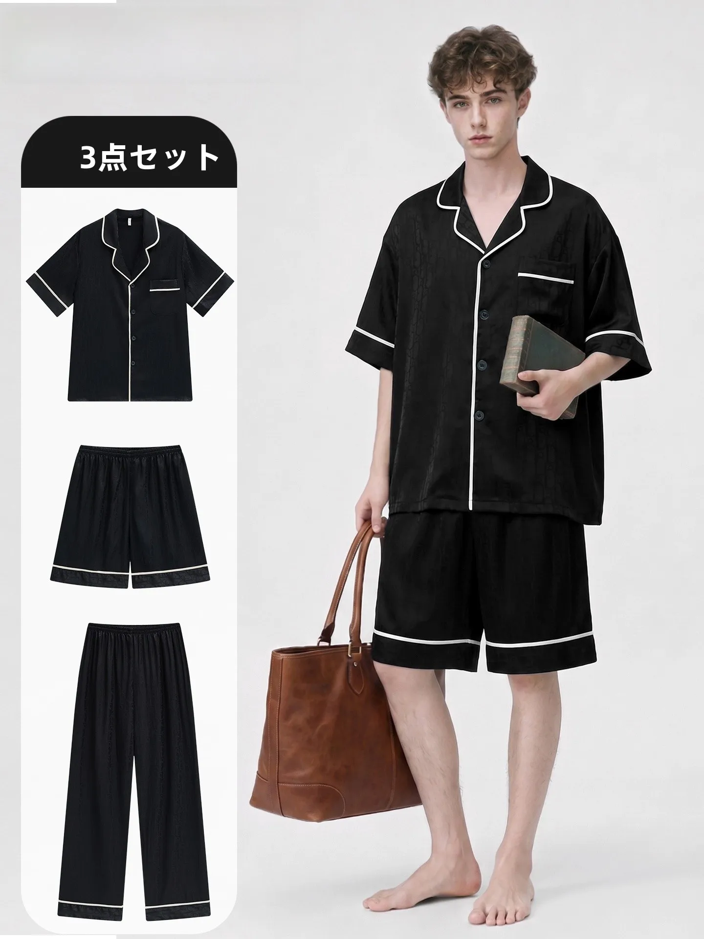 conjunto-de-pijama-de-seda-fria-para-hombre-oxytime-tres-piezas-ropa-casual-para-el-hogar-manga-corta-cierre-de-botones-corte-holgado-primavera-verano