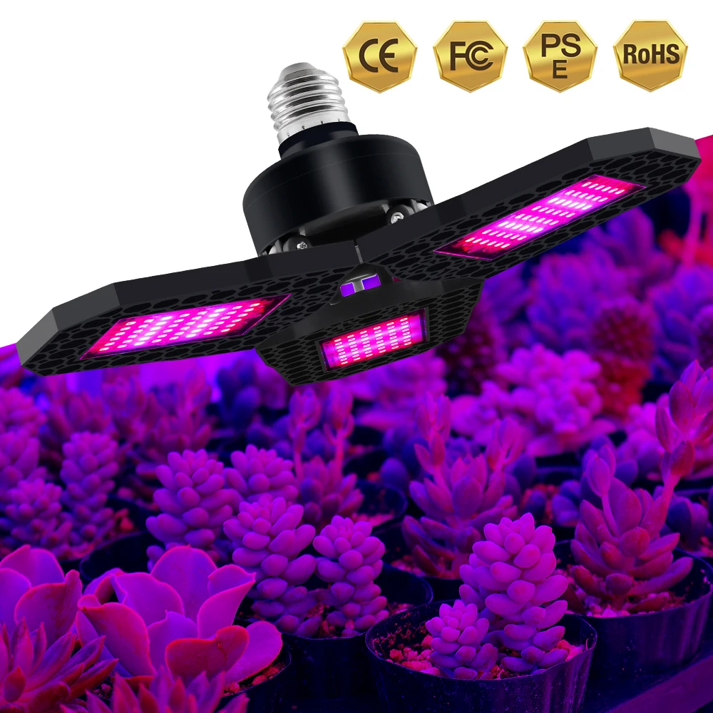 108/126/144LEDS Faltbare LED Wachsen Licht Gesamte Spektrum E27 Anlage Wachsen Licht Phytolamp Birne Für Indoor pflanzen Blume Sämling