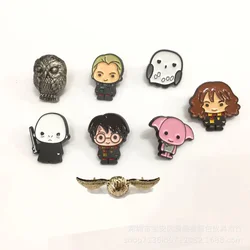 Figura de Harry Potter de Anime para niños y adultos, insignia escolar, alfileres, broches, Chestpin, Hermione, Ron, accesorios de Cosplay, juguete de regalo de cumpleaños