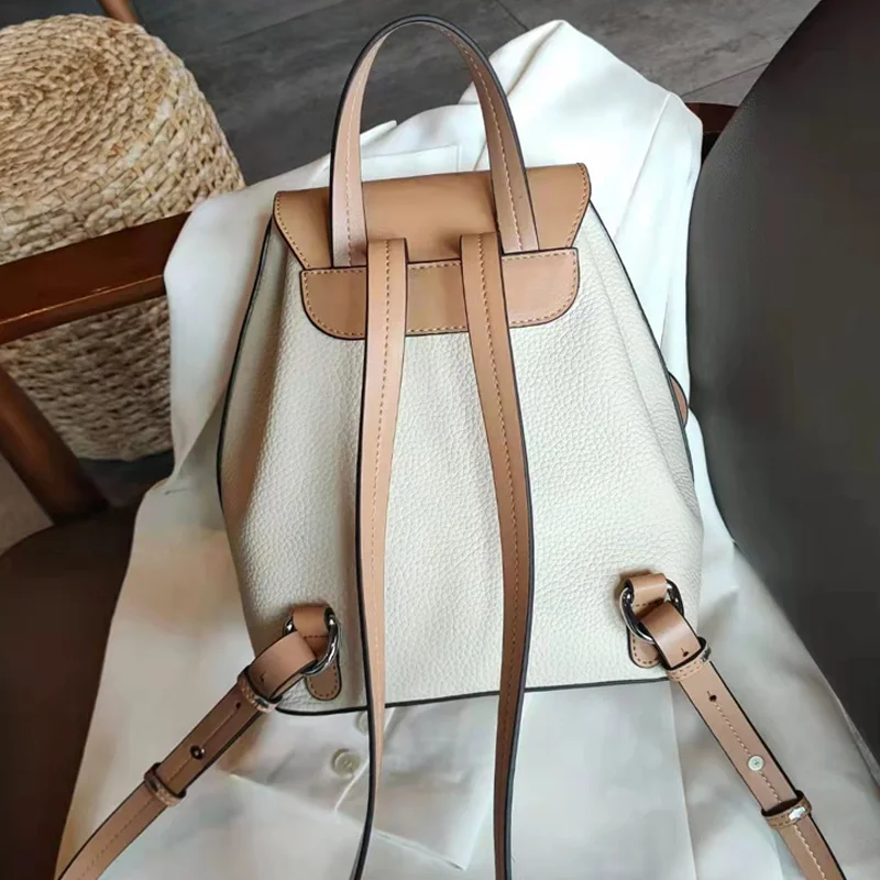 Fashion Female Genuine Leather Backpacks Large Capacity Women Shoulder Bags Solid Color Casual Lady\'s Commute Backpack Hot Sale