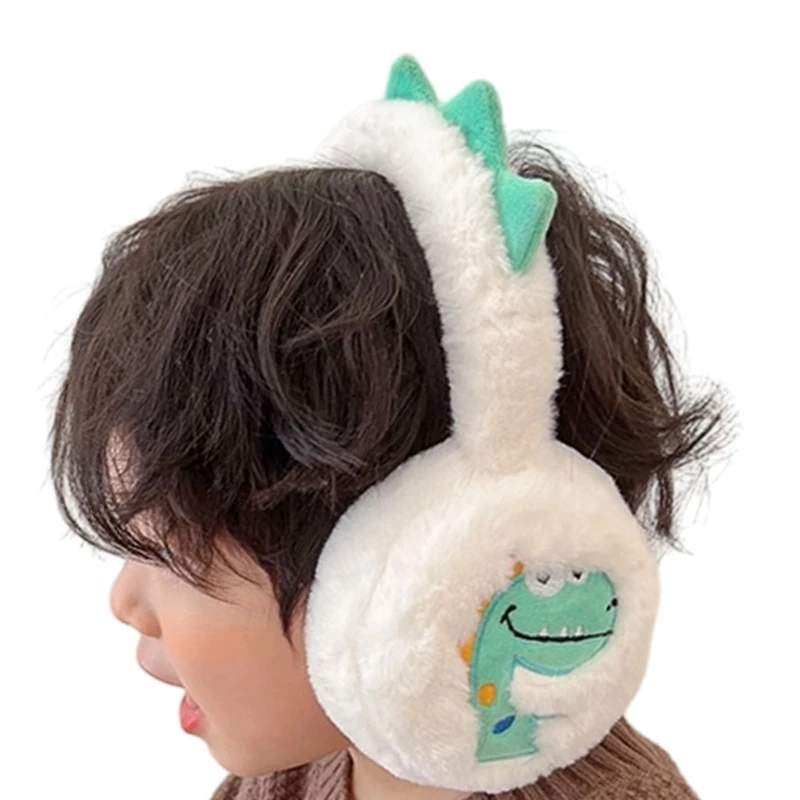 Children Foldable Ear Warmers Lovely Dinosaur Print Ear Muffs Soft Earmuffs Dropship