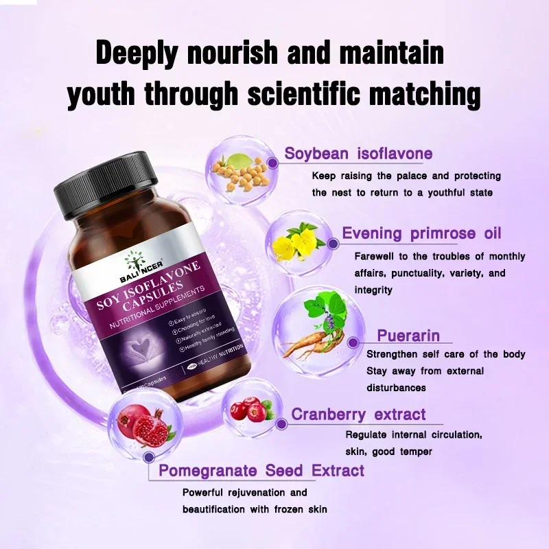 Soy Isoflavone Capsule Nutritional Supplement Scientifically Matched, Deeply Nourishing and Maintaining Youth