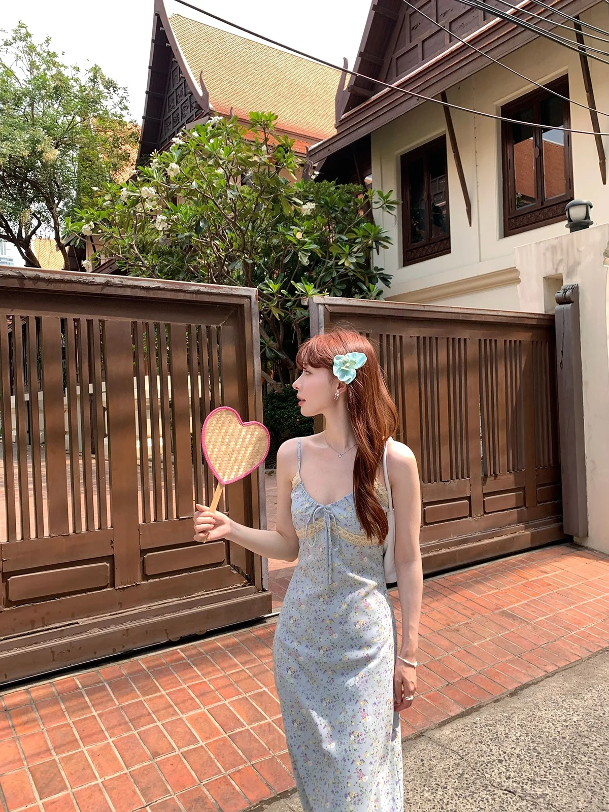 

Sam Seoi Floral Print Vaion Dr Women's Small Size Long Tea Break Beach Side Strapl Gown Ins Sle Fairy Skirt Fit