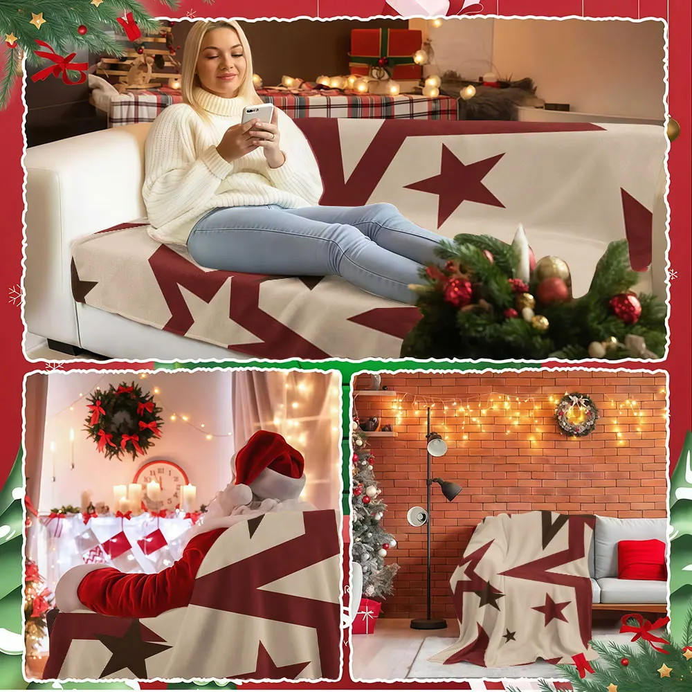 Starburst Winter Summer Flannel Blanket Throw Fleece Soft Fuzzy Plush Cozy Fleece Blankets for Sofa Ideal Gifts