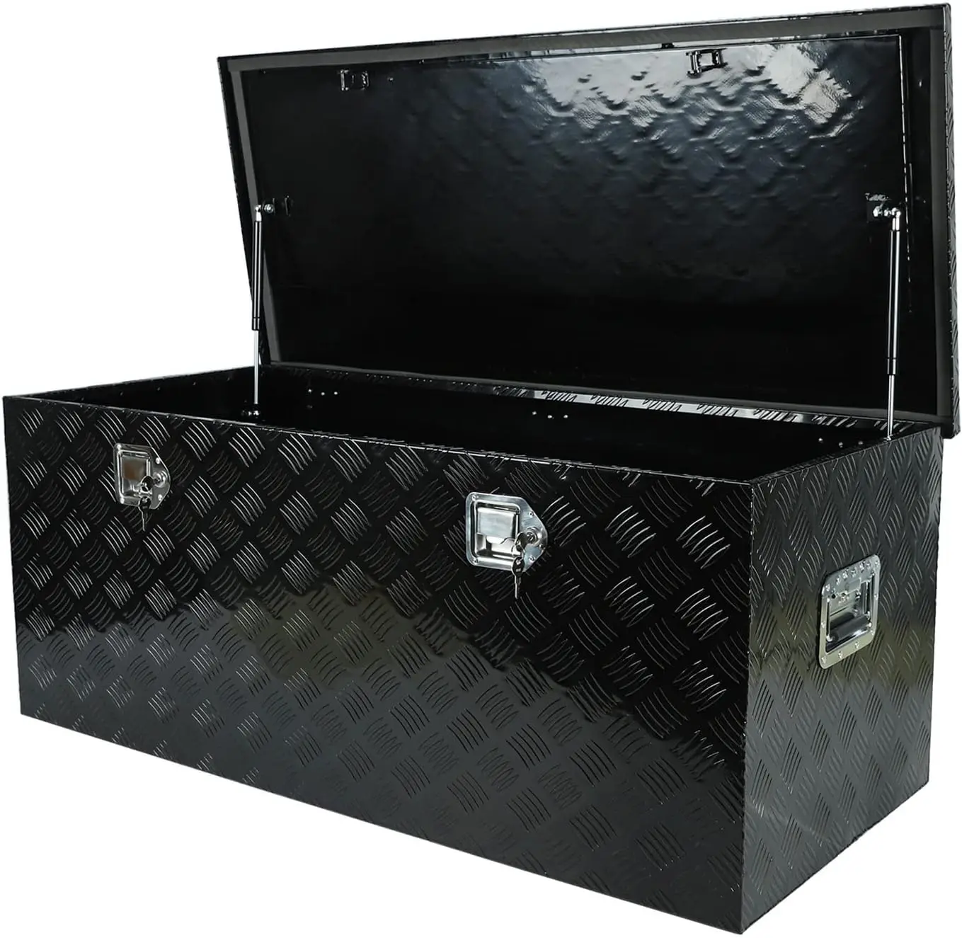 

48 Inch Aluminum Black Plated Truck Tool Box for RVs, ATVs, Trailers & Trucks, Waterproof with Lock and Key