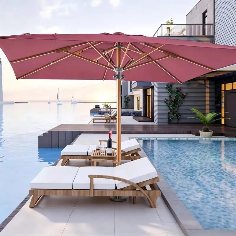 for Cast iron base aluminum outdoor parasol, radius 2m, environmentally friendly waterproof, UV and windproof, suitable for