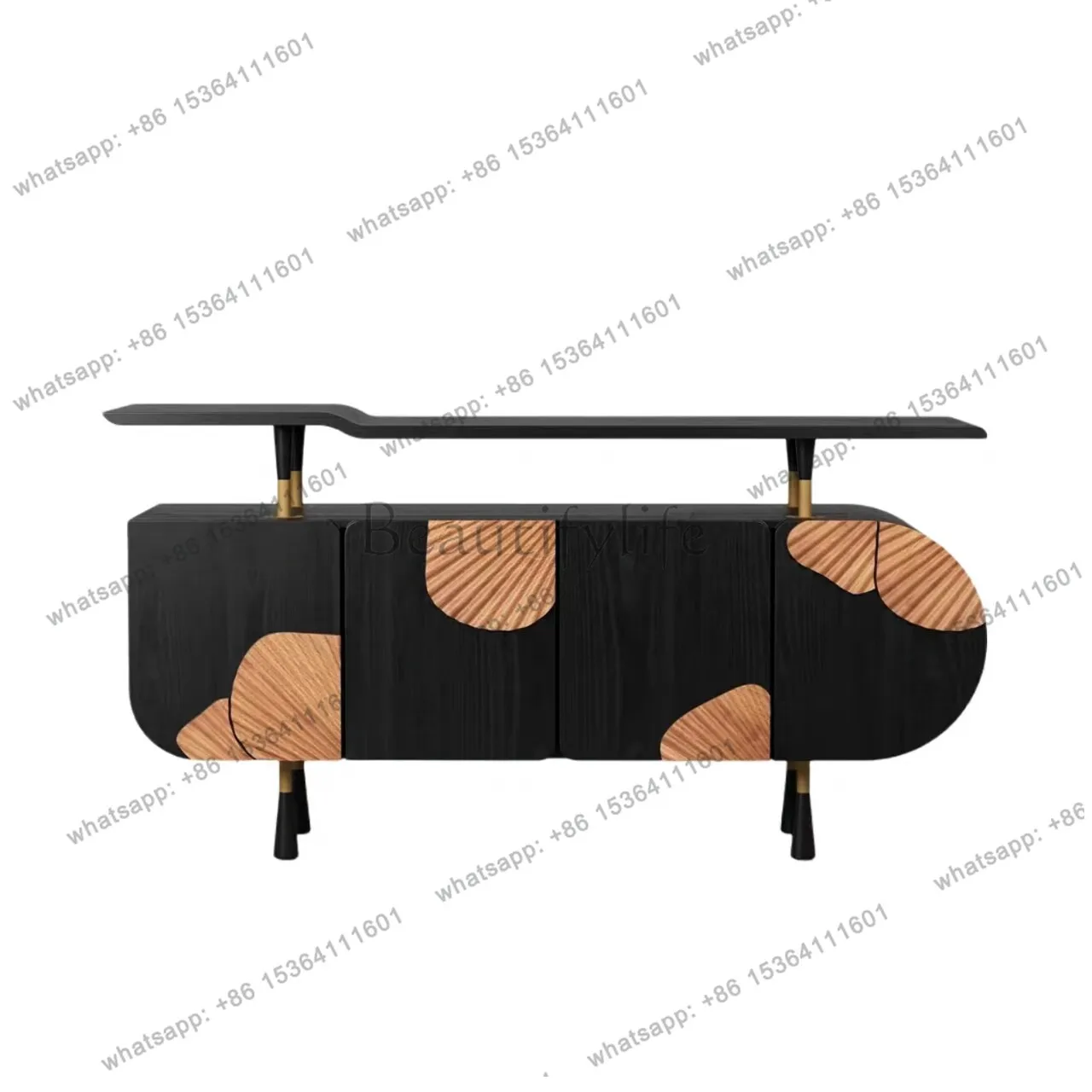 

Designer Solid Wood Dining Side Cabinet Living Room Household Italian Light Luxury Advanced Customized Entrance Cabinet