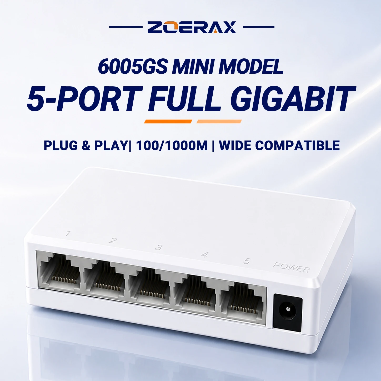 Natalink 5 Port Gigabit Mini Switch Plug & Play Auto MDI/MDIX 8-Pin Core Port Stable Connection Broad Device Compatibility