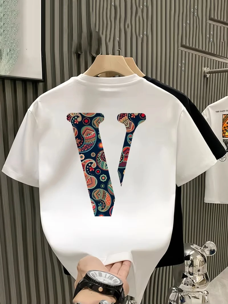 Streetwear Brand With Flowers - T-shirt blanc en coton avec motif