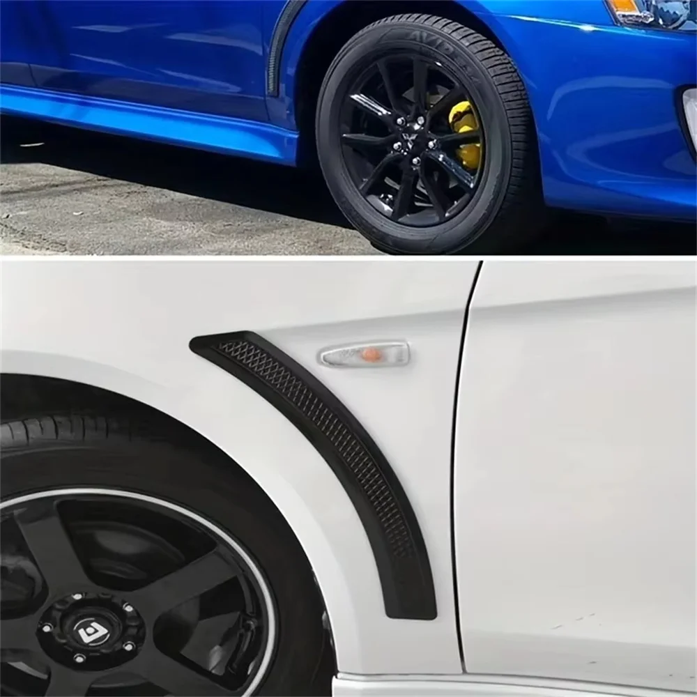 For Mitsubishi Lancer EX EVO 2008-2015 Door Fender Vent Sticker Black Side Wheel Eyebrow Cover Trim Sticker Guard 2pcs