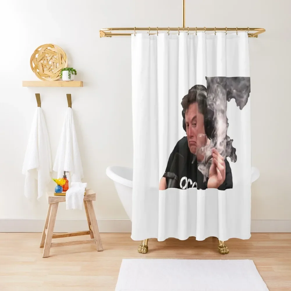 Elon Musk Smoking Meme Shower Curtain Shower Bath Waterproof Bath And Anti-Mold Curtain