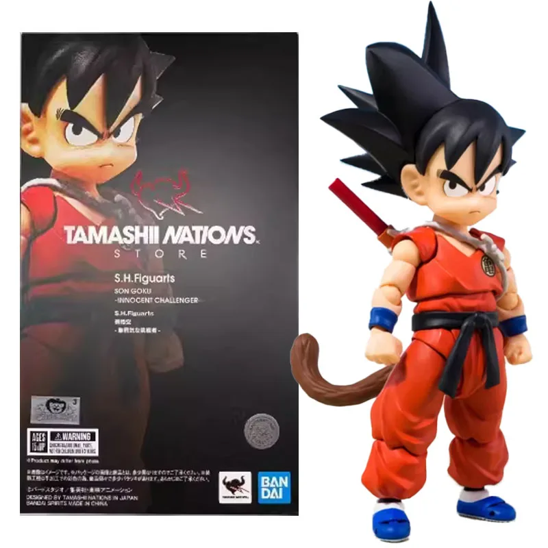 

Original Genuine Bandai Anime Dragon Ball Son Goku SHF TNST INNOCENT CHALLENGER Model Toys Action Figure Gifts Collectible Kids