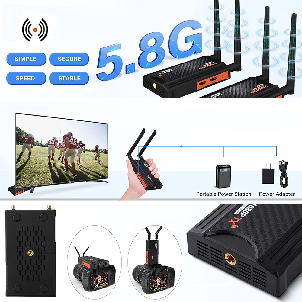 Wireless HDMI Compatible Extender Video Transmitter Receiver Splitter Screen Share for Game DVD Camera PC To TV whit IR Remote