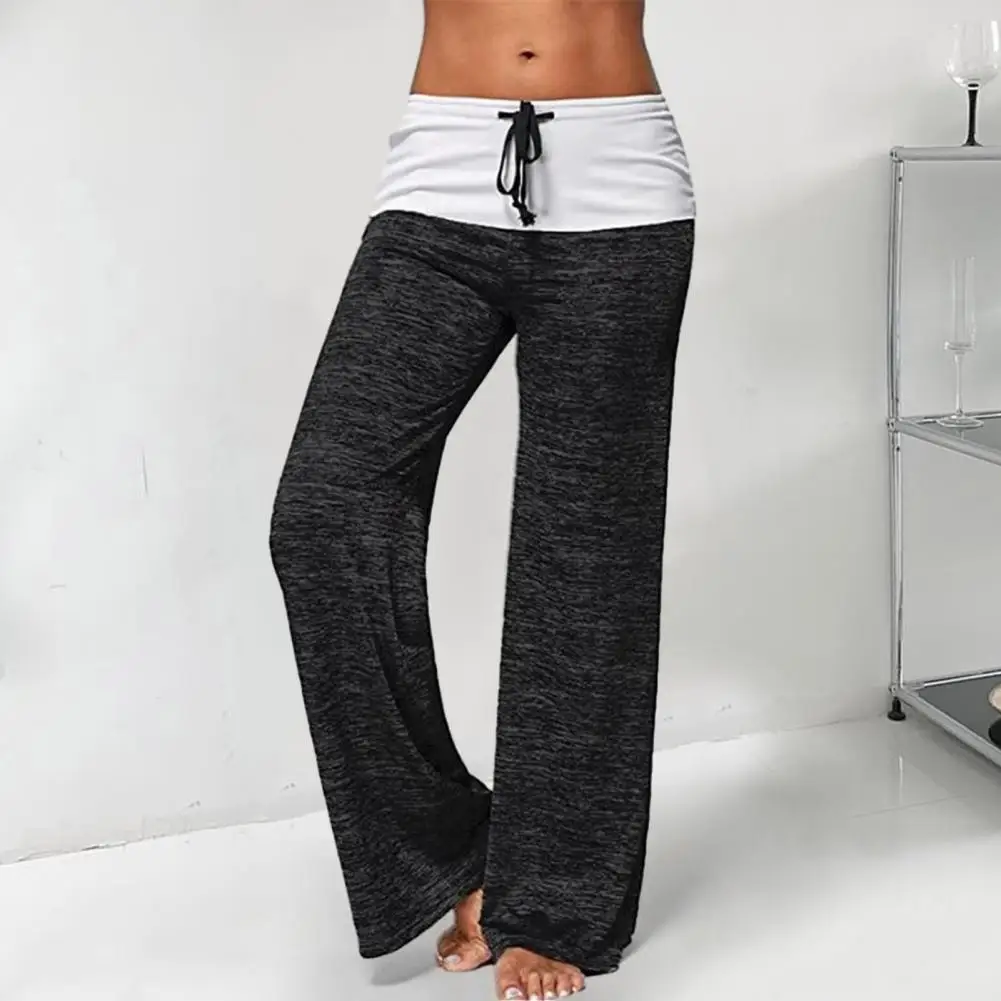 Women Yoga Pants Wide Leg Drawstring Elastic Waist Women Full Length Long Trousers  Soft BreathableLoose Women Sweatpants