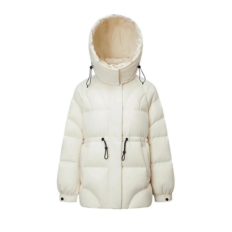 Chericom Women's Down Jackets 2025 Winter Drawstring Hooded Stand Collar Down Coats Fashion Sporty Commute Outerwear Y309098Y