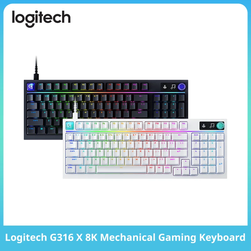 Logitech G316X 8K Gaming Keyboard | 0.125ms Low Latency, Gasket Structure, Full Key Hot-Swap, LIGHTSYNC RGB, 98-Key Compact