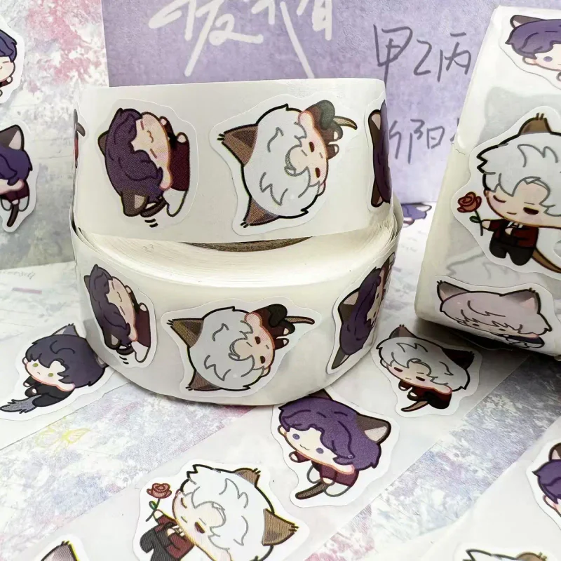 500Pcs/Roll Cat Dress Up Love and Deepspace Anime Sticker Xavier Zayne Rafayel ralayo decorative stickers Valentine's Day Gift