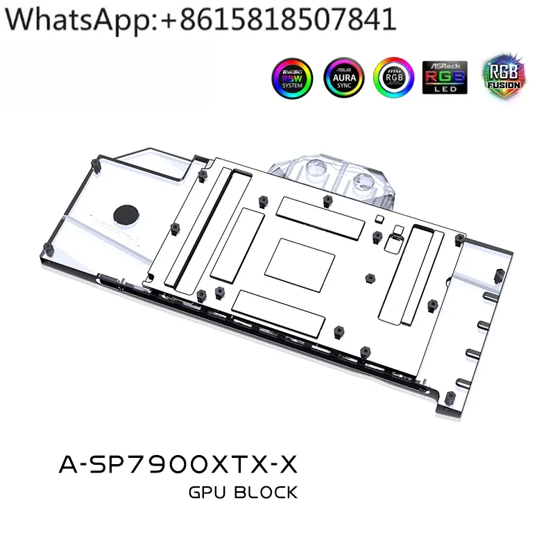 A-SP7900XTX-X Graphics Card Water Cooled Head, Sapphire RX7900 XTX Nitro