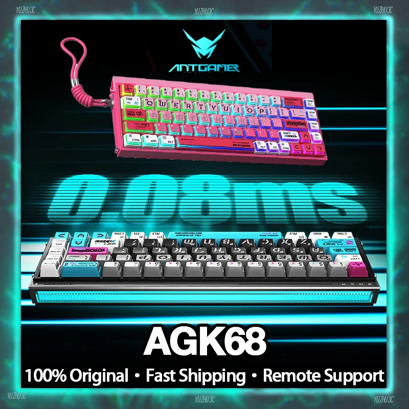 

ANTGAMER AGK68 HE Игровая клавиатура TTC Snake Магнитный переключатель Поддержка 0,001 мм RT с эффектом Холла DKS SOCD MT TGL с возможностью горячей замены 8 + 256K