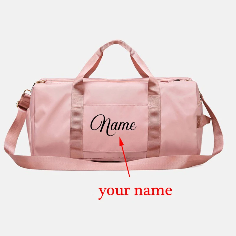 

Custom Name Logo Gym Bag Travel Yoga Workout Women Man Duffle Bag Bridal Weekend Girls Trip Wet Dry Seperation Duffel Waterproof