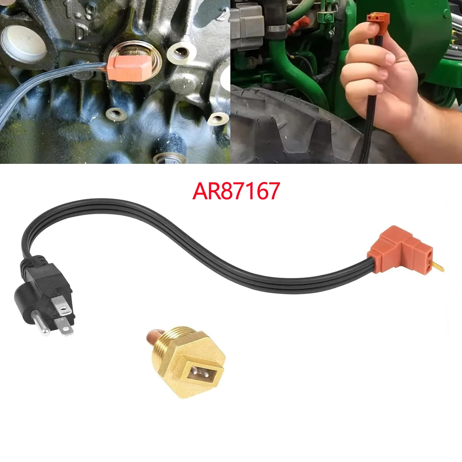 

Engine Block Coolant Heater Kit for John Deere 1025R 110 2210 2305 4210 445 X495 XUV Gator 850D 855D 855M 865E AR87167