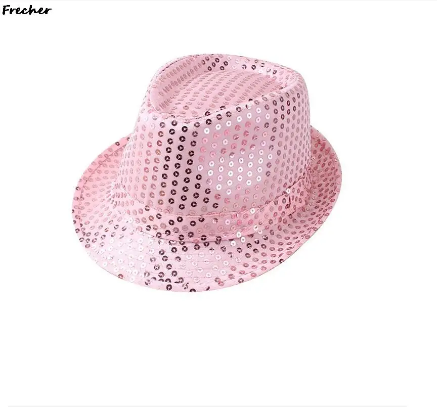 Chapeau de Jazz à Paillettes Pailletées, Accessoire de Performance, Pièce de Monnaie, Perles, Fedoras de brev, de Spectacle, de ix, de Club, à la Mode