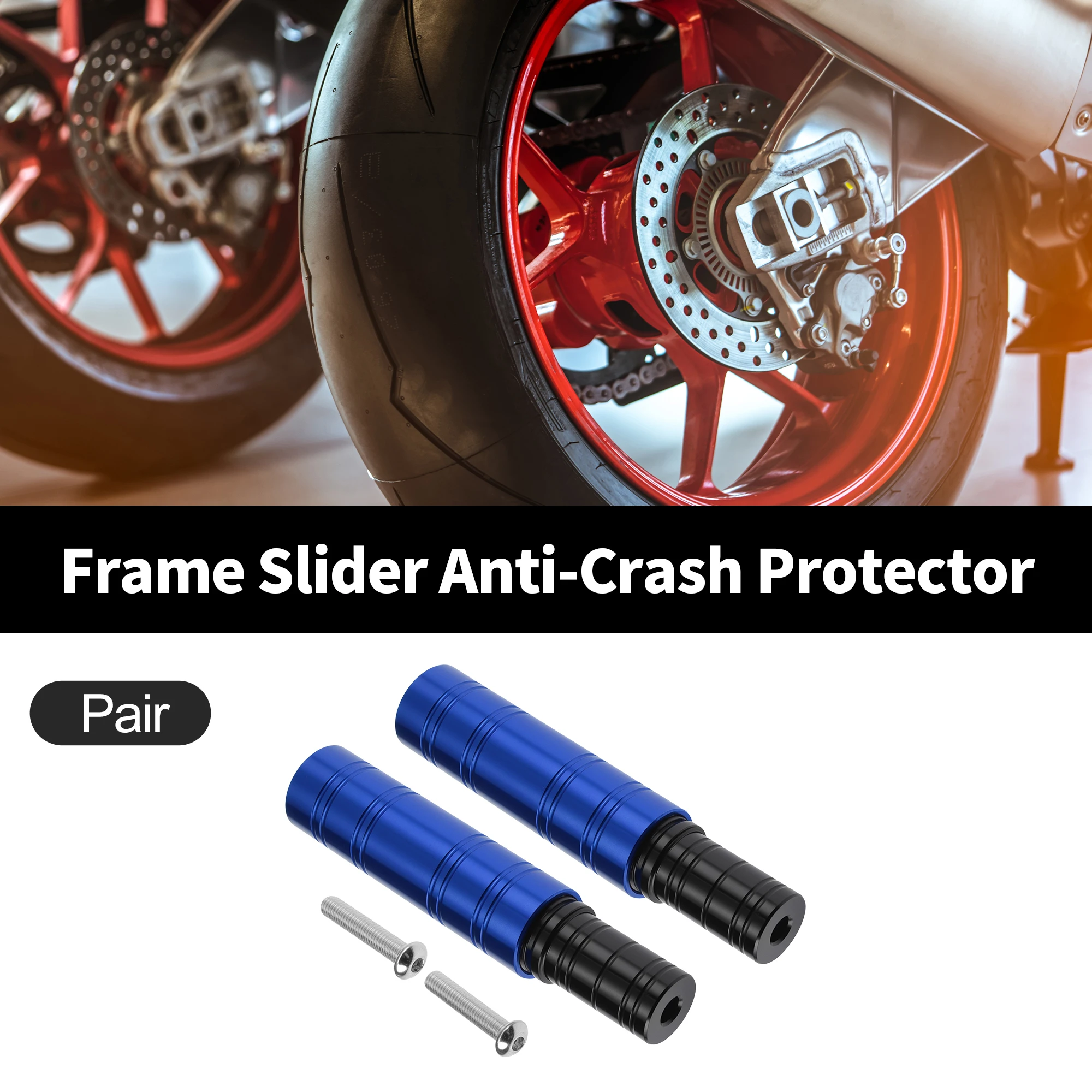 

Motoforti Frame Slider Anti-Crash Protector for Motorcycles 13.4 cm Aluminum Alloy Front Fork Wheel Fall Protection Guard