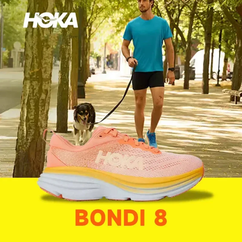 أحذية Hoka OneOne Bondi 8 الرياضية الخارجية للجري قابلة للتنفس ومضادة للانزلاق ومبطنة على الطرق أحذية رياضية للرجال والنساء