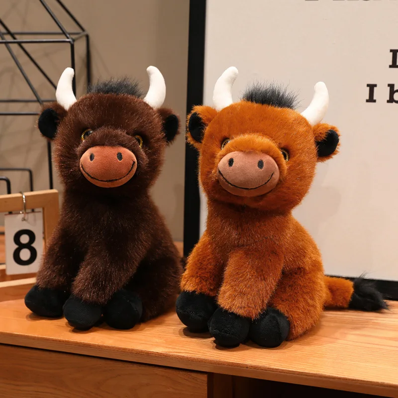 27 cm mignon bétail des Highlands en peluche jouet réaliste bétail des Highlands peluche poupée cadeau classique pour les enfants Ranch Souvenirs